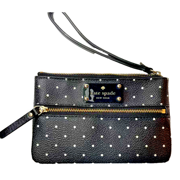 Kate Spade wristlet purse phone black white dots Easter gift mom teen girl - Picture 2 of 8
